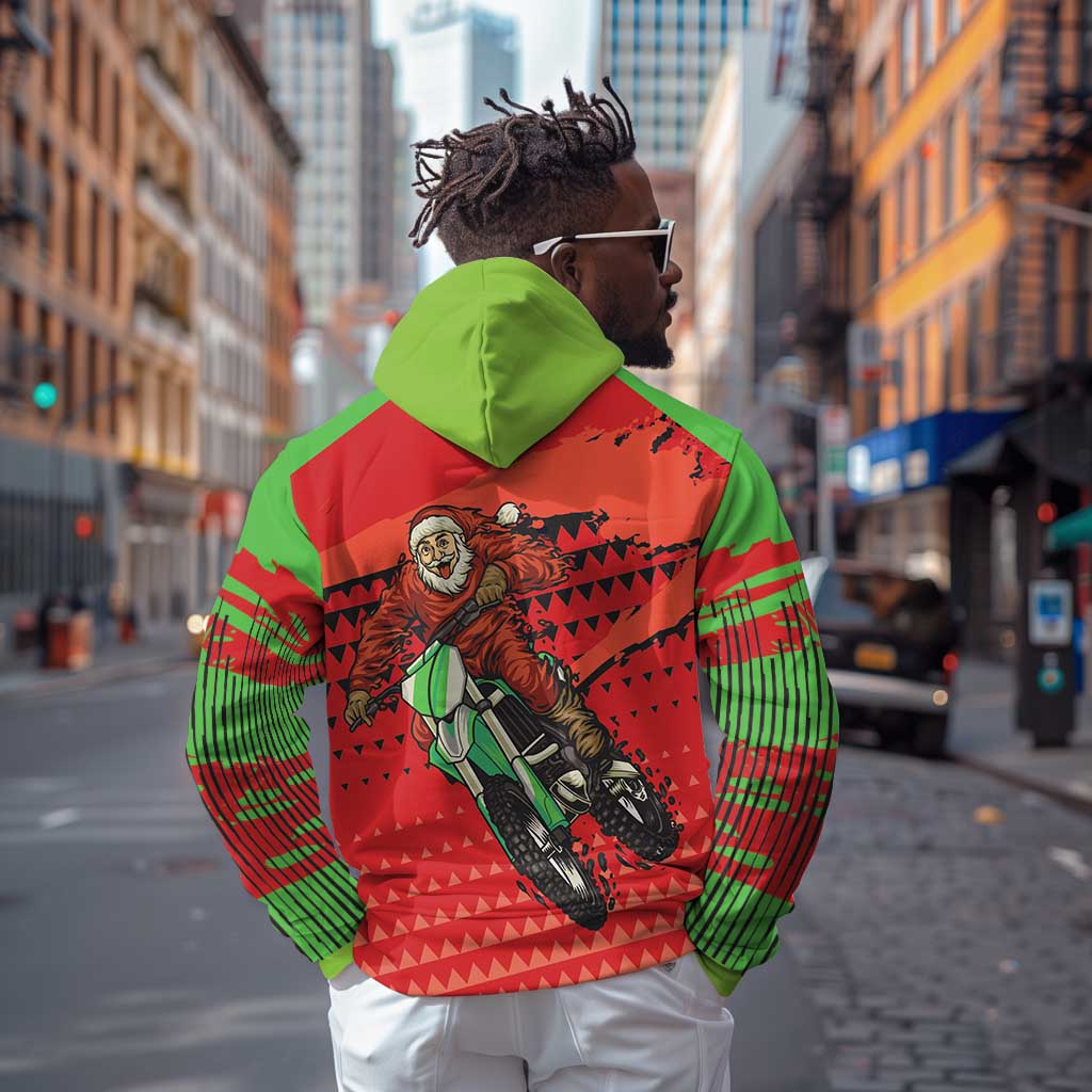 Afro Santa Braaap Hoodie Motorcross Christmas