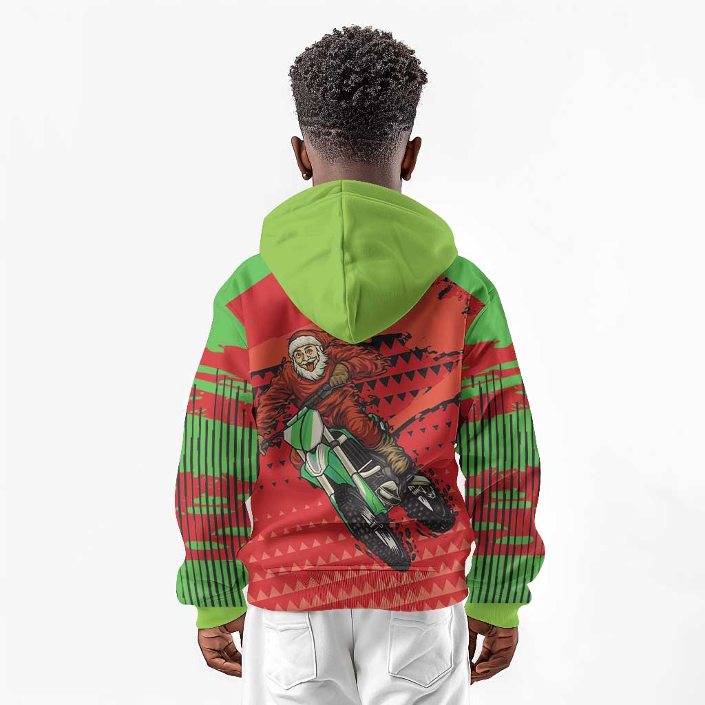 Afro Santa Braaap Kid Hoodie Motorcross Christmas