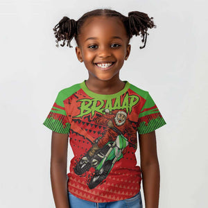 Afro Santa Braaap Kid T shirt Motorcross Christmas