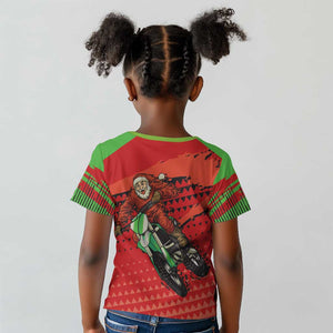 Afro Santa Braaap Kid T shirt Motorcross Christmas