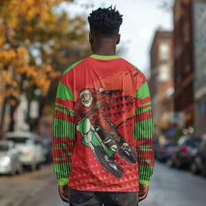 Afro Santa Braaap Long Sleeve Shirt Motorcross Christmas