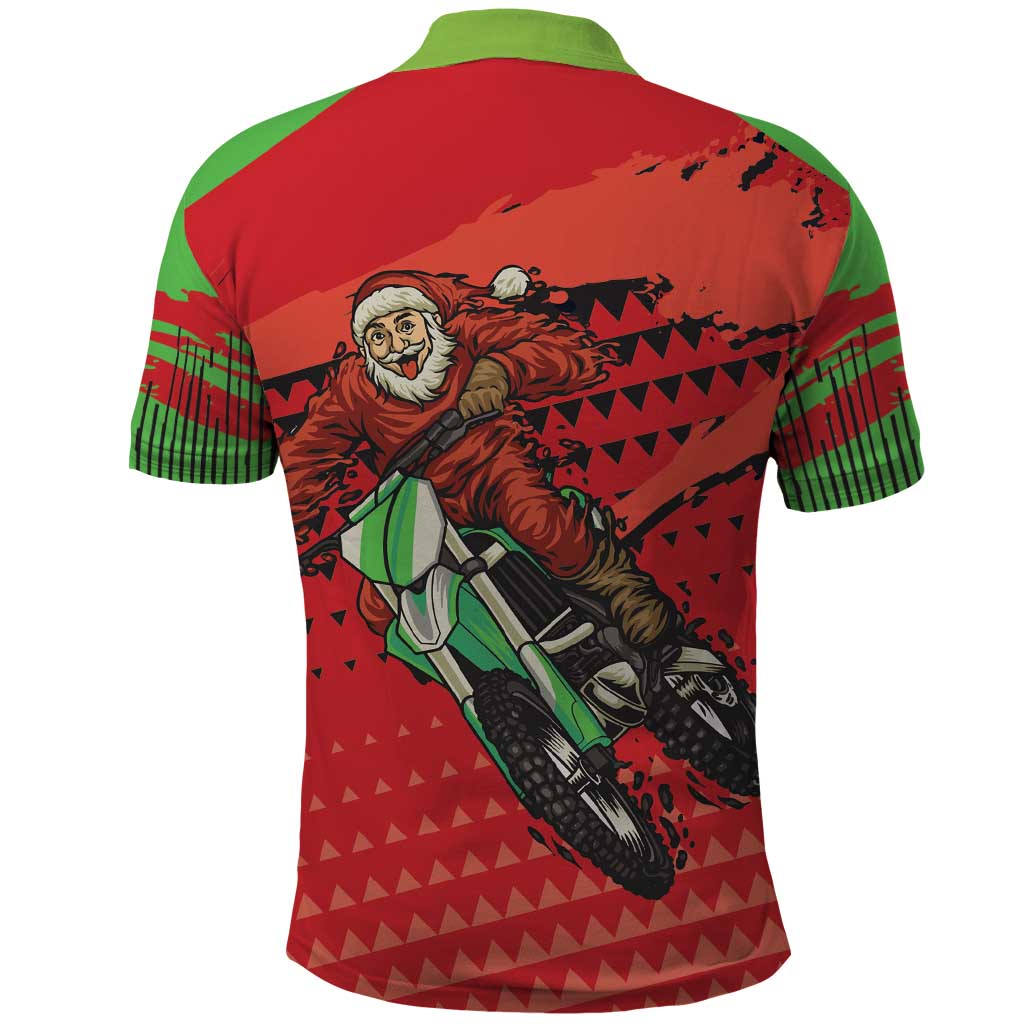 Afro Santa Braaap Polo Shirt Motorcross Christmas