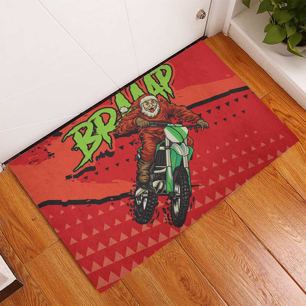 Afro Santa Braaap Rubber Doormat Motorcross Christmas