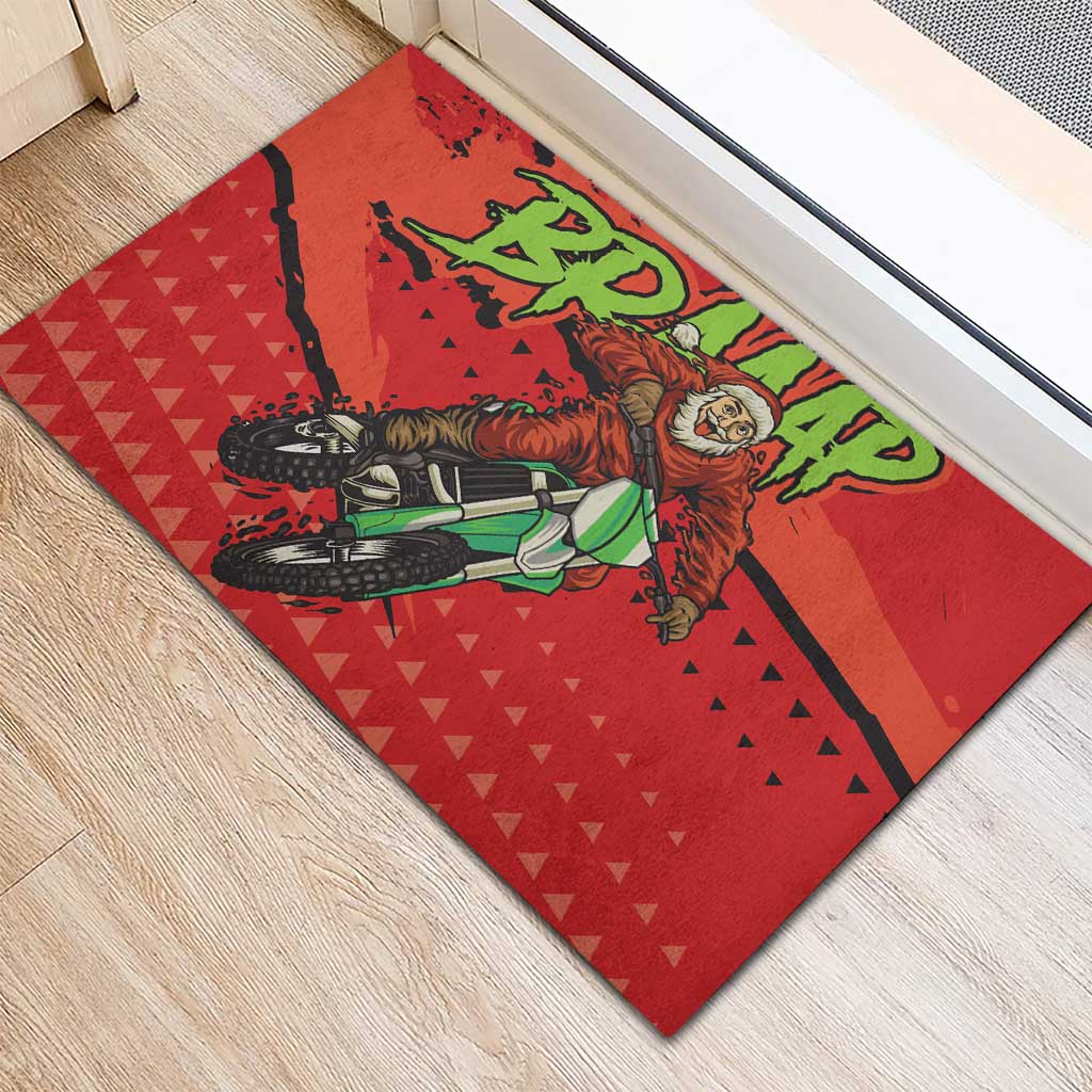 Afro Santa Braaap Rubber Doormat Motorcross Christmas