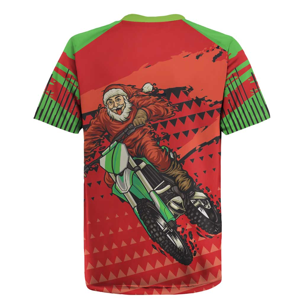 Afro Santa Braaap Rugby Jersey Motorcross Christmas