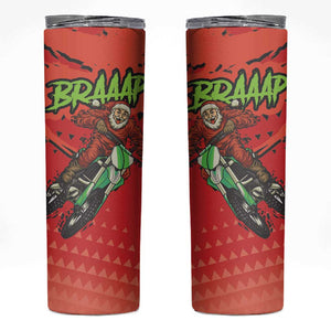 Afro Santa Braaap Skinny Tumbler Motorcross Christmas