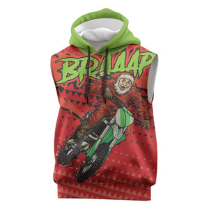 Afro Santa Braaap Sleeveless Hoodie Motorcross Christmas - African Pride