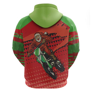 Afro Santa Braaap Zip Hoodie Motorcross Christmas