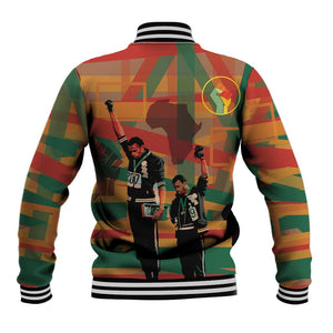 African American 1968 Baseball Jacket Black Power Fists of Freedom