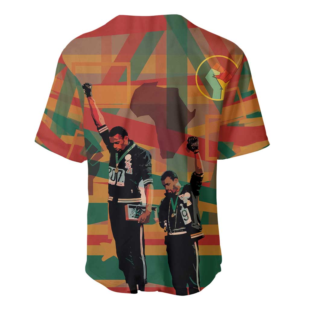 African American 1968 Baseball Jersey Black Power Fists of Freedom