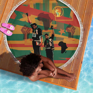 African American 1968 Beach Blanket Black Power Fists of Freedom