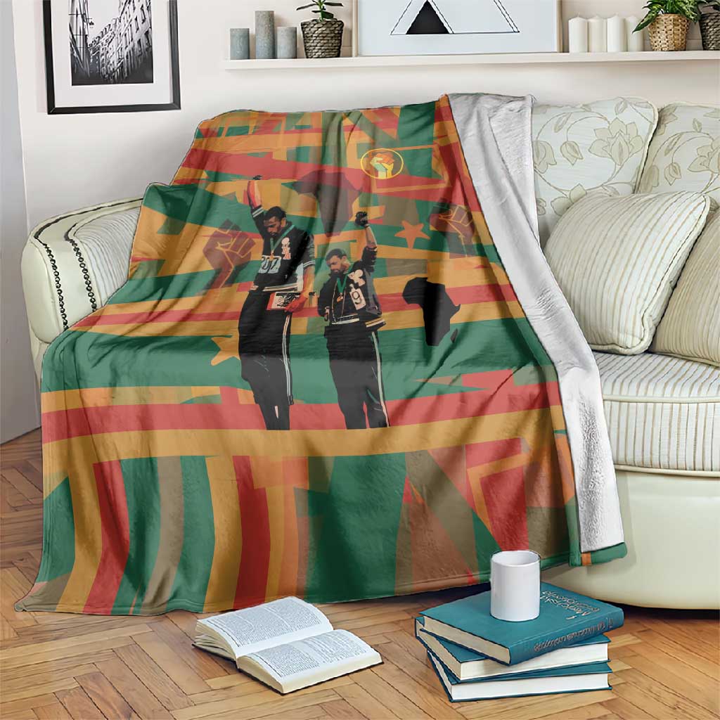 African American 1968 Blanket Black Power Fists of Freedom