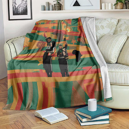 African American 1968 Blanket Black Power Fists of Freedom