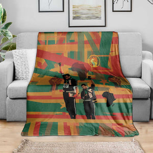 African American 1968 Blanket Black Power Fists of Freedom