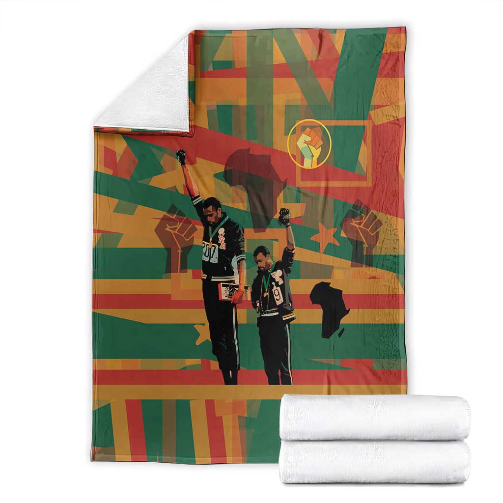 African American 1968 Blanket Black Power Fists of Freedom