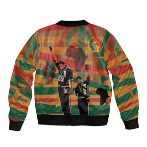 African American 1968 Bomber Jacket Black Power Fists of Freedom