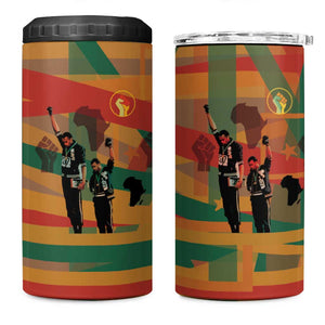 African American 1968 4 in 1 Can Cooler Tumbler Black Power Fists of Freedom