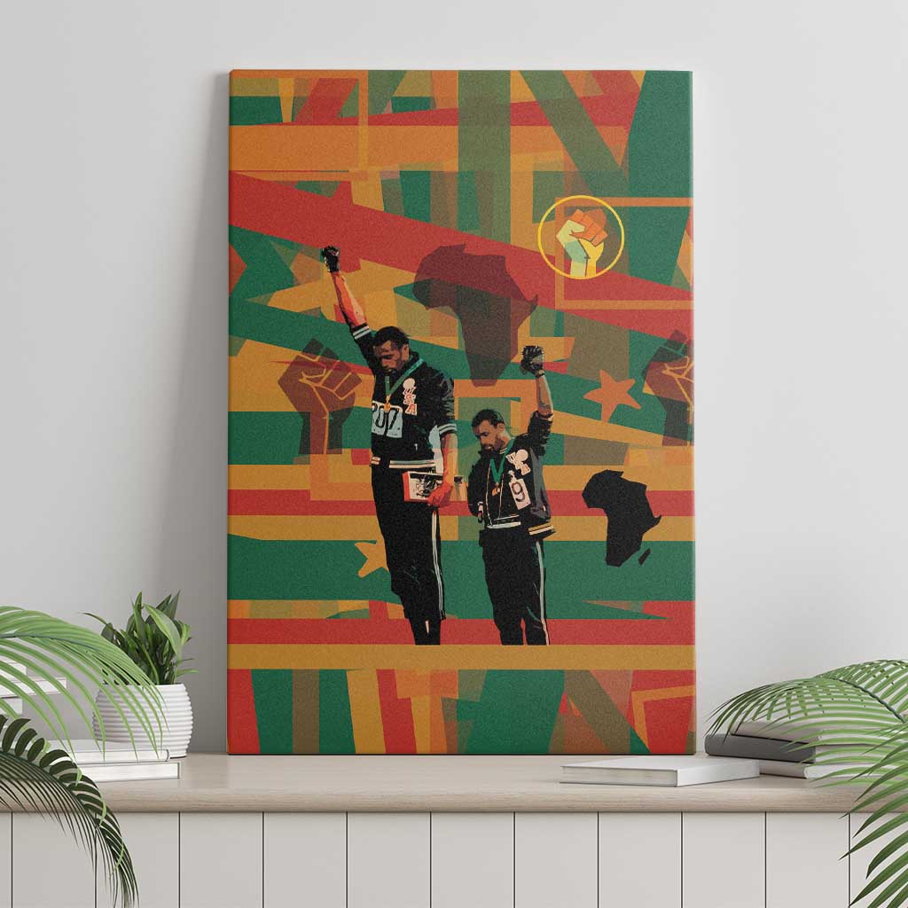 African American 1968 Canvas Wall Art Black Power Fists of Freedom