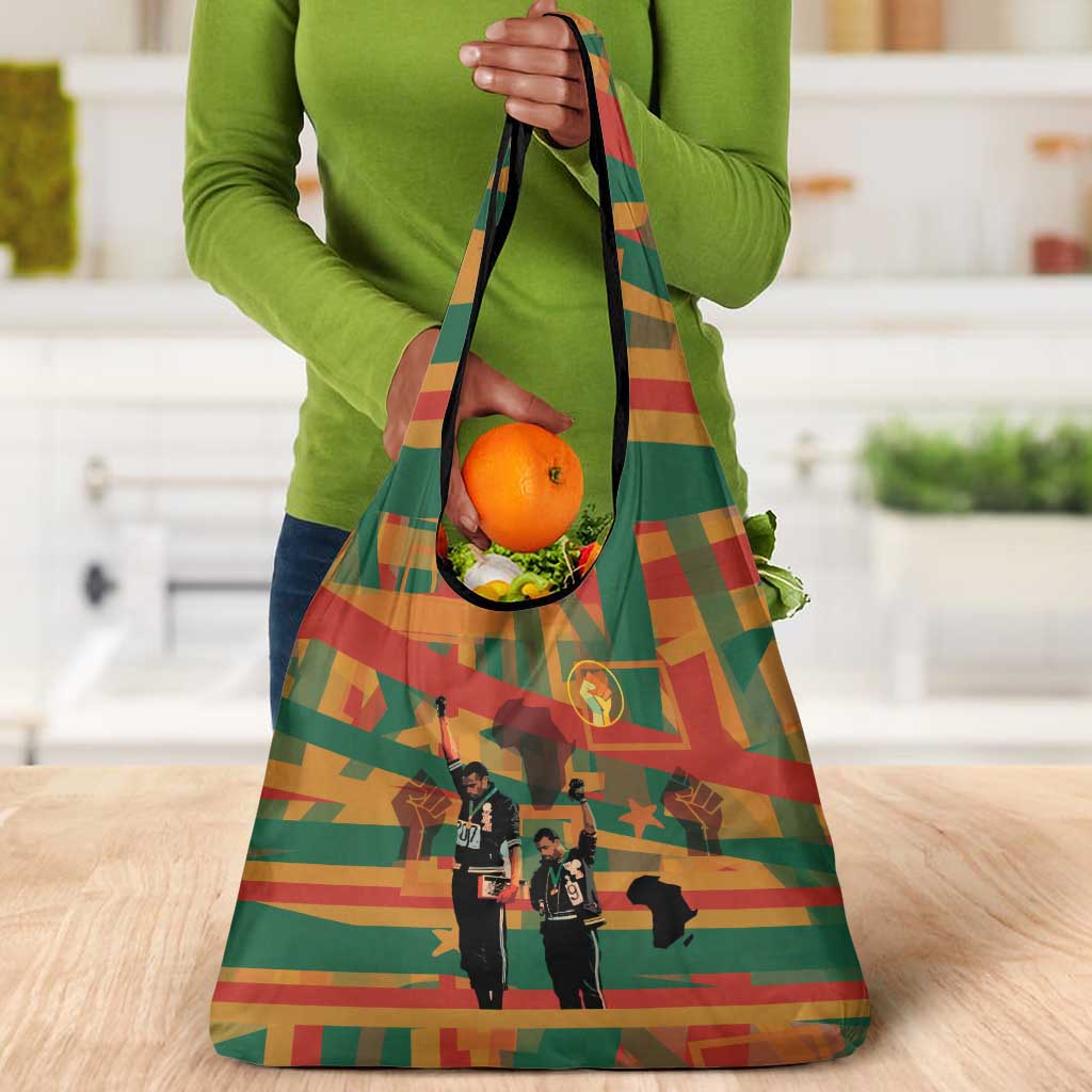 African American 1968 Grocery Bag Black Power Fists of Freedom