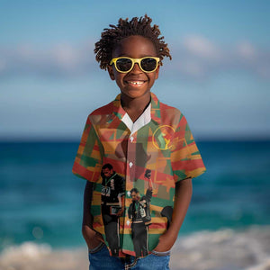 African American 1968 Kid Hawaiian Shirt Black Power Fists of Freedom