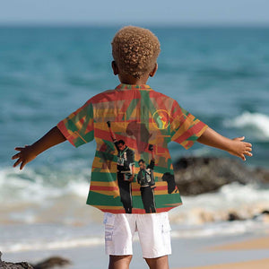 African American 1968 Kid Hawaiian Shirt Black Power Fists of Freedom