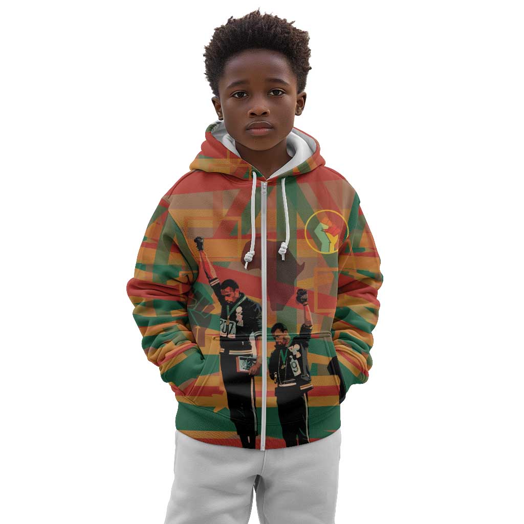 African American 1968 Kid Hoodie Black Power Fists of Freedom