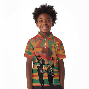 African American 1968 Kid Polo Shirt Black Power Fists of Freedom