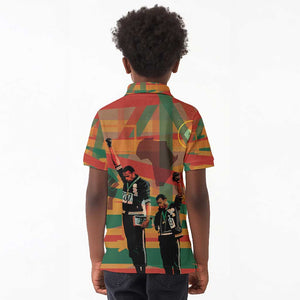 African American 1968 Kid Polo Shirt Black Power Fists of Freedom