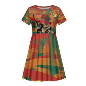 African American 1968 Kid Short Sleeve Dress Black Power Fists of Freedom