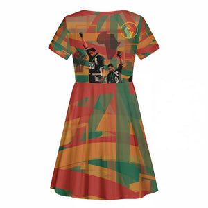 African American 1968 Kid Short Sleeve Dress Black Power Fists of Freedom
