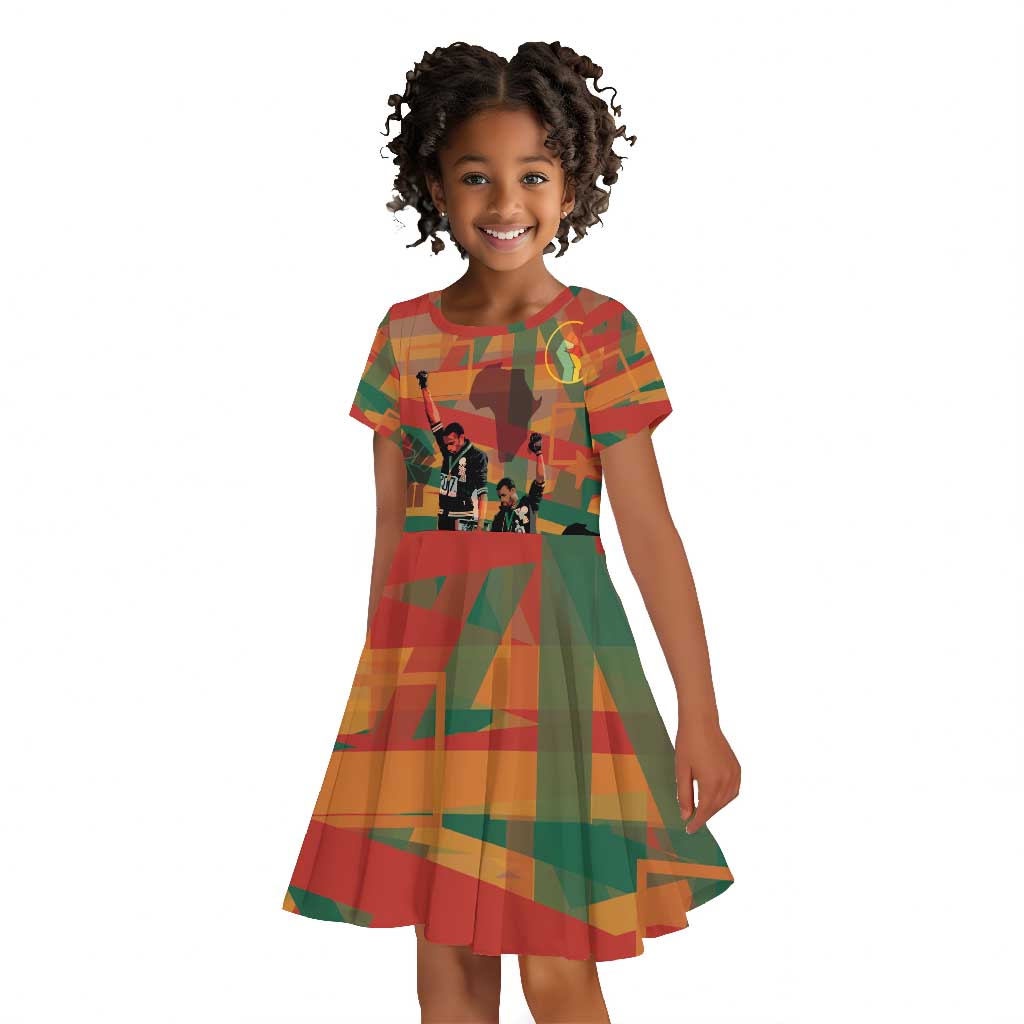 African American 1968 Kid Short Sleeve Dress Black Power Fists of Freedom