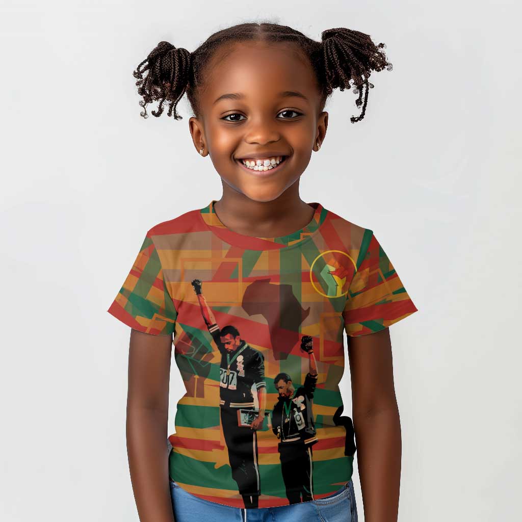 African American 1968 Kid T shirt Black Power Fists of Freedom