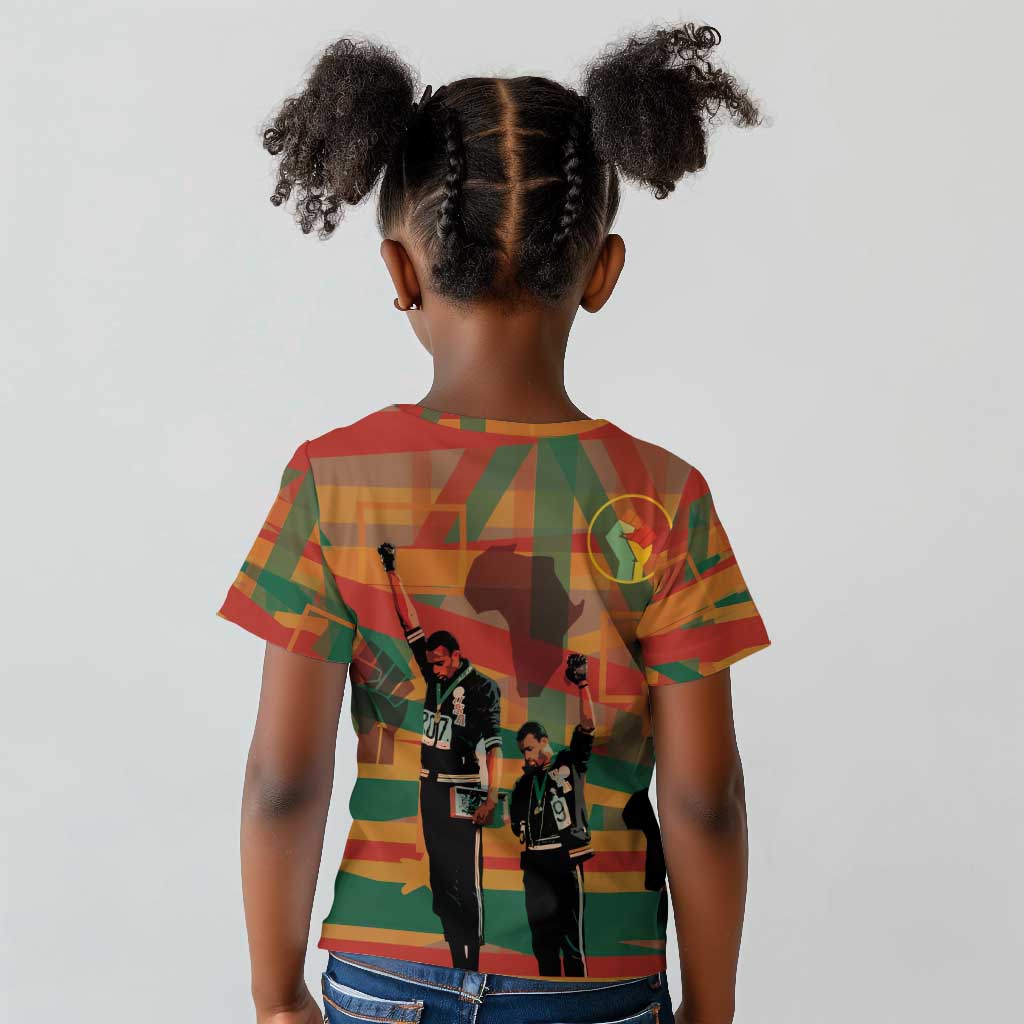 African American 1968 Kid T shirt Black Power Fists of Freedom