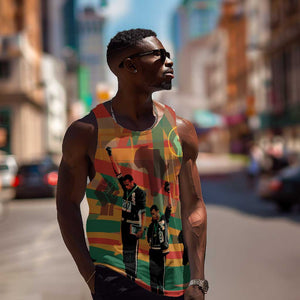 African American 1968 Men Tank Top Black Power Fists of Freedom