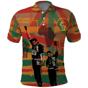 African American 1968 Polo Shirt Black Power Fists of Freedom
