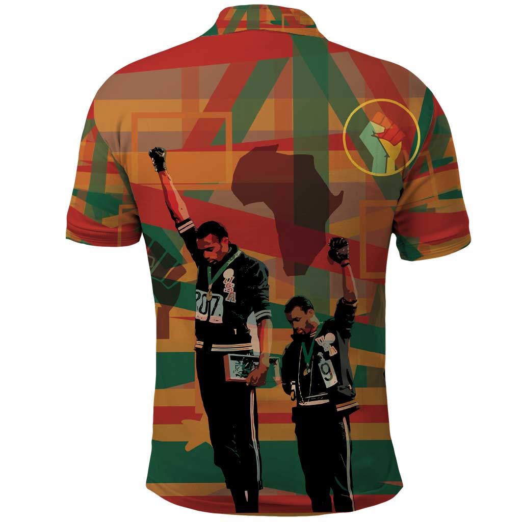African American 1968 Polo Shirt Black Power Fists of Freedom