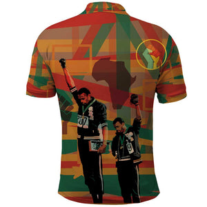 African American 1968 Polo Shirt Black Power Fists of Freedom