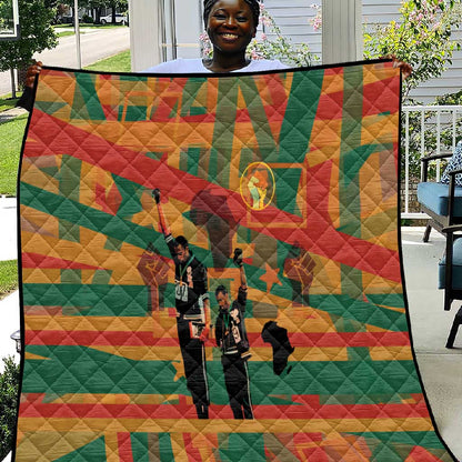 African American 1968 Quilt Black Power Fists of Freedom