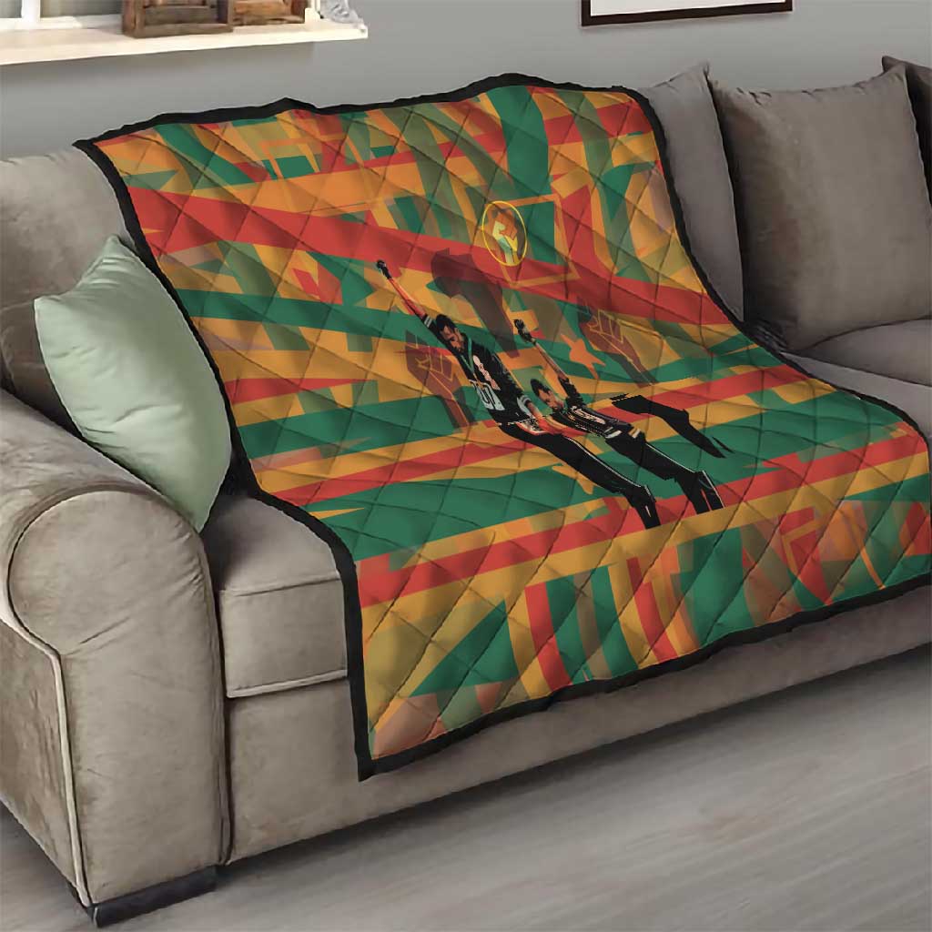 African American 1968 Quilt Black Power Fists of Freedom