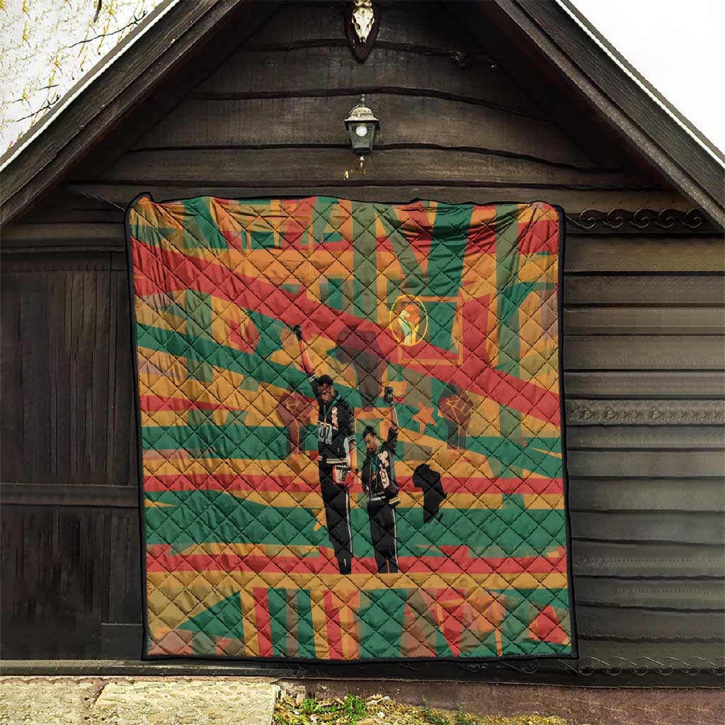 African American 1968 Quilt Black Power Fists of Freedom