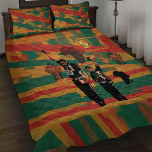 African American 1968 Quilt Bed Set Black Power Fists of Freedom