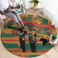 African American 1968 Round Carpet Black Power Fists of Freedom