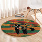 African American 1968 Round Carpet Black Power Fists of Freedom