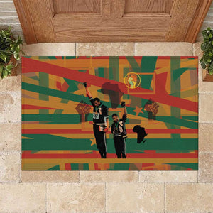 African American 1968 Rubber Doormat Black Power Fists of Freedom