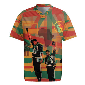African American 1968 Rugby Jersey Black Power Fists of Freedom
