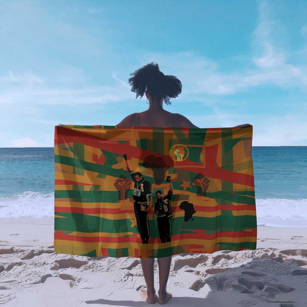 African American 1968 Sarong Black Power Fists of Freedom