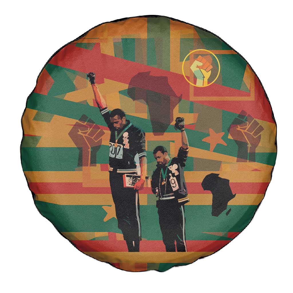 African American 1968 Spare Tire Cover Black Power Fists of Freedom