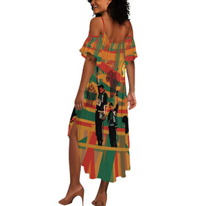 African American 1968 Summer Maxi Dress Black Power Fists of Freedom