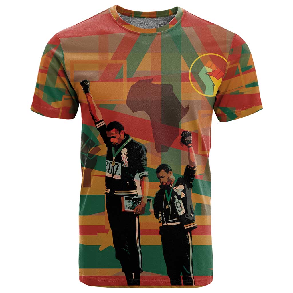 African American 1968 T shirt Black Power Fists of Freedom