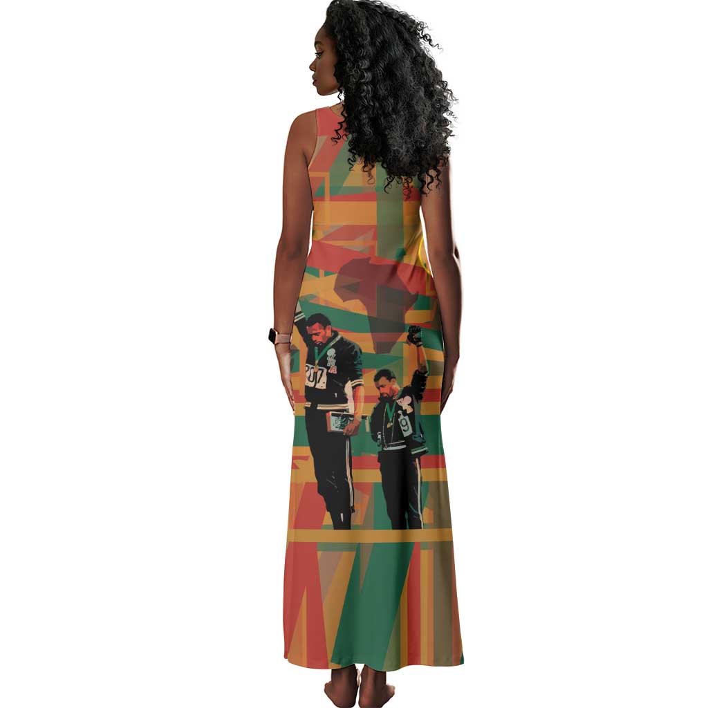African American 1968 Tank Maxi Dress Black Power Fists of Freedom
